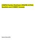 &lpar;CBSPD&rpar; Practice Final Exam UPDATED ACTUAL  Questions and CORRECT Answers
