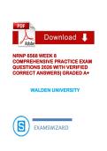 NRNP 6568 Week 8 Comprehensive Practice Exam 2026 &lpar;Walden University&rpar; &ndash; Advanced Nursing Practice &lpar;Graded A&plus;&rpar;