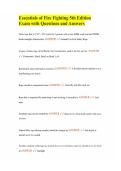 Essentials of Fire Fighting 5th Edition Exam with Questions and Answers