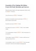 Essentials of Fire Fighting 5th Edition Exam with Study Questions and Answers
