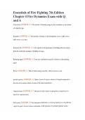 Essentials of Fire Fighting 7th Edition Chapter 4 Fire Dynamics Exam with Q and A