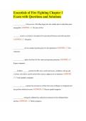 Essentials of Fire Fighting Chapter 1 Exam with Questions and Solutions