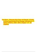 TEST BANK For Pharmacology Clear and Simple A Guide to Drug Classifications and Dosage Calculations 4th Edition By Cynthia J&period; Watkins &vert; All Chapters Covered &vert; Latest Updated&period;