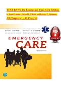 TEST BANK For Emergency Care&comma; 14th Edition by Daniel Limmer&comma; Michael F&period; O'Keefe&comma; Verified Chapters 1 - 41&comma; Complete Newest Version