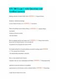 FIN 300 Exam 1 with Questions and Verified Answers