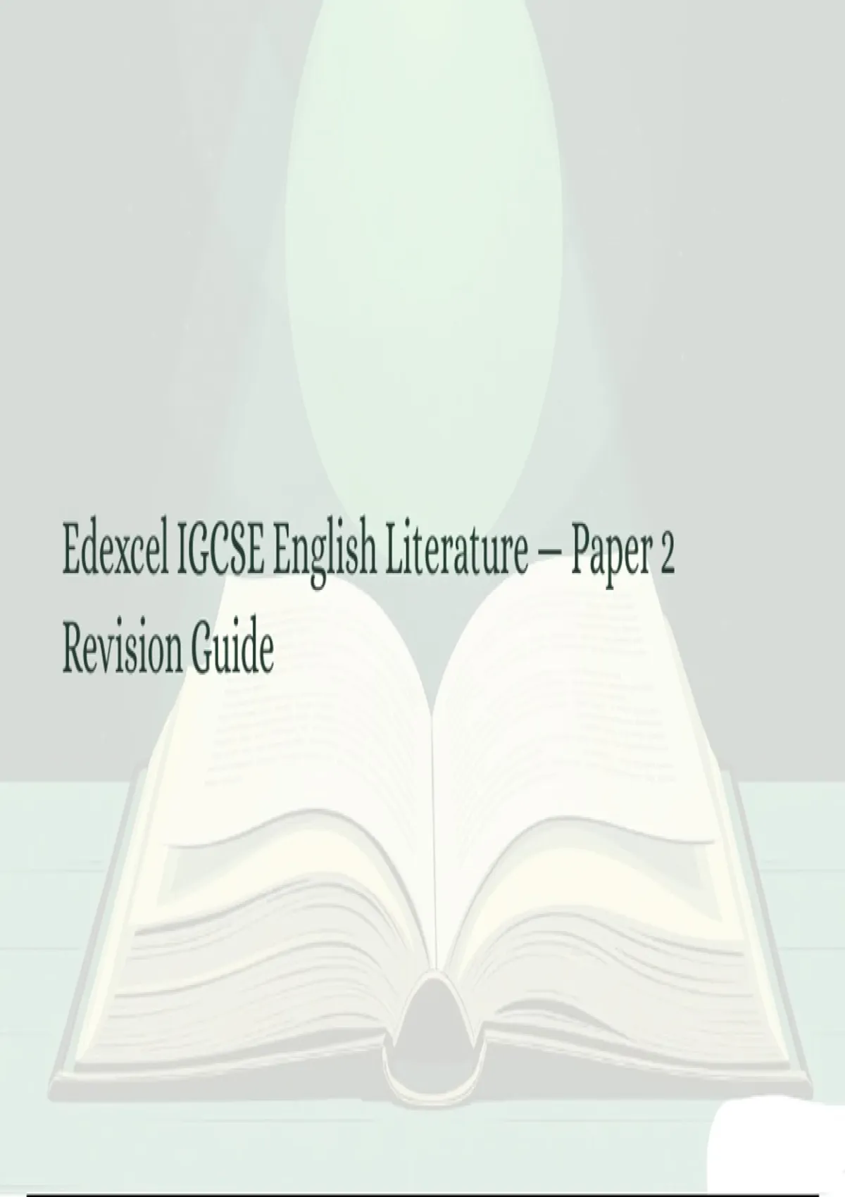 Summary Edexcel IGCSE English Literature — Paper 2 Complete Revision ...