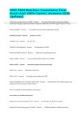 NSG 2204 Nutrition Cumulative Final Exam And 100&percnt; Correct Answers 2026 Updated&period;