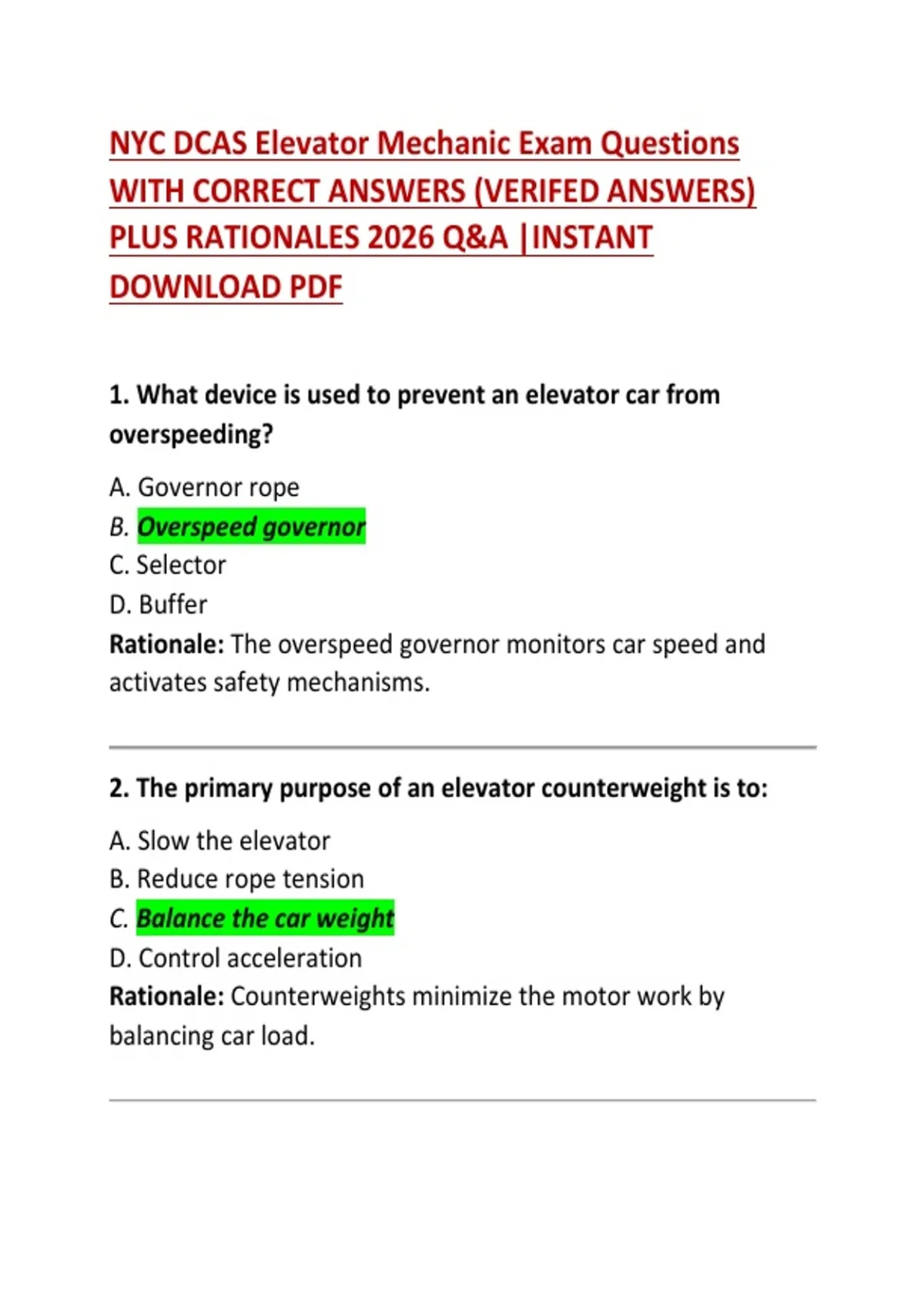 NYC DCAS Stationary Engineer Exam – Questions with Correct Answers ...