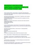 PROSERVE CERTIFICATION QUESTIONS & VERIFIED COMPLETE SOLUTIONS PASSED 100&percnt;