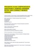  PROSERVE EXAM COMPREHENSIVE QUESTIONS & VERIFIED ANSWERS RATED 100&percnt; CORRECT NEWEST VERSION