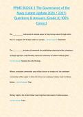 PPME BLOCK 3 The Governance of the Navy &lpar;Latest Update 2026 2027&rpar; Questions & Answers -Grade A