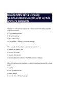 Intro to CMN 10v & Defining Communication Quizzes with verified answers 2025&sol;2026