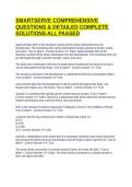 SMARTSERVE COMPREHENSIVE QUESTIONS & DETAILED COMPLETE SOLUTIONS ALL PAASED