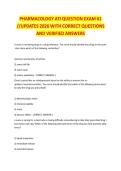 PHARMACOLOGY ATI QUESTION EXAM &num;1&colon; 2026 Updates with Verified Answers