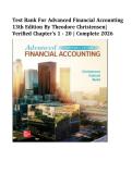TEST BANK For Advanced Financial Accounting 13th Edition By Theodore Christensen&vert; Verified Chapter's 1 - 20 &vert; Complete