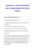 CrossFit Level 1 Trainer Actual Practice Exam&colon; Complete Questions with Verified Solutions