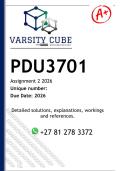 PDU3701 Assignment 2 &lpar;DETAILED ANSWERS 2026 - DISTINCTION GUARANTEED