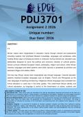 PDU3701 Assignment 2 &lpar;ANSWERS&rpar; 2026 - DISTINCTION GUARANTEED