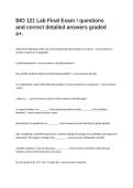 BIO 121 Lab Final Exam &excl; questions and correct detailed answers graded a&plus;&period;