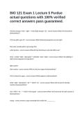 BIO 121 Exam 1 Lecture 5 Purdue actual questions with 100&percnt; verified correct answers pass guaranteed&period;
