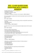 SSD - CLASS QUIZZE EXAM QUESTIONS WITH CORRECT ANSWERS