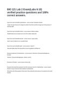 BIO 121 Lab 2 Exam&lpar;Labs 6-10&rpar; verified practice questions and 100&percnt; correct answers&period;