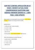 GHP PEST CONTROL APPLICATOR SM-47 EXAM &vert; NEWEST ACTUAL EXAM COMPREHENSIVE QUESTIONS AND VERIFIED ANSWERS GRADED A&plus; &vert; 100&percnt; PASS &vert; 2026 UPDATE&excl;
