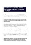 Test 2 Practice Questions &lpar;Mother Baby&rpar; QUESTIONS AND CORRECT ANSWERS