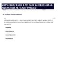 Mother Baby Exam 3 ATI book questions WELL ANSWERED ALREADY PASSED