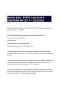 Mother-baby&colon; PP&sol;NB questions & ANSWERS RATED A&plus; 2025&sol;2026