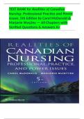 TEST BANK for Realities of Canadian Nursing&colon; Professional Practice and Power Issues&comma; 5th Edition by Carol McDonald & Marjorie Wyq3ey &mdash; All Chapters with Verified Questions & Answers A&plus;
