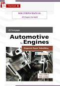 Automotive Engines&colon; Diagnosis&comma; Repair&comma; and Rebuilding &lpar;9th Edition&comma; Tim Gilles & Tim LeVan&rpar; &ndash; Verified Solutions Manual &lpar;Chapters 1&ndash;19&comma; Step‑by‑Step Answers & Detailed Explanations&rpar;