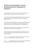 GCSS-Army Commander-s Course &lpar;Sustainment&rpar; Test 1 Questions & Answers