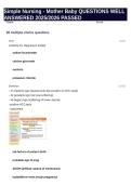 Simple Nursing - Mother Baby QUESTIONS WELL ANSWERED 2025&sol;2026 PASSED