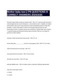 Mother baby test 2 PN QUESTIONS N CORRECT ANSWERS 2025&sol;2026