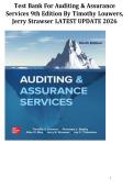 TEST BANK For Louwers&comma; Auditing and Assurance Services 9th Edition&comma; by Louwers&comma; Bagley&comma; Blay&comma; Strawser&comma; and Thibodeau&comma; Verified Chapters 1 - 12&comma; Complete Newest Version