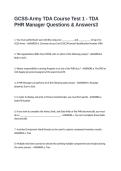 GCSS-Army TDA Course Test 1 - TDA PHR Manager Questions & Answers