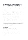 COM 1000 Final Exam questions and answers 100&percnt; accurate rated a&plus;