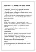 MGMT 3301 - Ch&period; 1 Questions With Complete Solutions