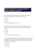 Mother baby final exam questions n correct answers rated A&plus;