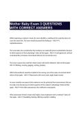 Mother Baby Exam 3 QUESTIONS WITH CORRECT ANSWERS