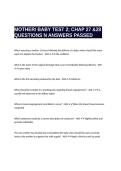 MOTHER&sol; BABY TEST 2&semi; CHAP 27 &28 QUESTIONS N ANSWERS PASSED