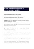 Mother baby test 3 questions & correct answers rated A&plus;