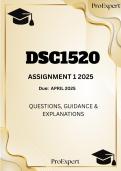 DSC1520 Assignment 1 &lpar;COMPLETE ANSWERS&rpar; Semester 1 2026