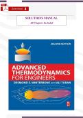 Advanced Thermodynamics for Engineers &lpar;2nd Edition&comma; 2016&comma; Winterbone & Pearson&rpar; &ndash; Verified Solutions Manual &lpar;All Chapters&comma; Step‑by‑Step Answers & Detailed Explanations&rpar;