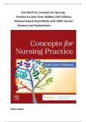Concepts for Nursing Practice &ndash; Test Bank&comma; 4th Edition by Jean Foret Giddens&comma; National Board&ndash;Style MCQs with Explanations