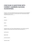 COM EXAM &num;3 QUESTIONS WITH CORRECT ANSWERS SUCCESS GUARANTEED&period;