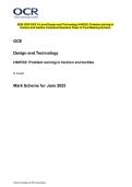 2025 OCR GCE A Level Design and Technology H405&sol;02&colon; Problem solving in fashion and textiles Comprehensive and integrated Question Paper & Final Marking Scheme