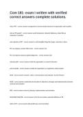 Com 181- exam I written with verified correct answers complete solutions&period;