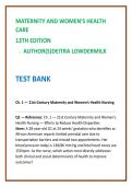 Maternity Nursing Test Bank 2026 &vert; Lowdermilk Maternity & Women&rsquo;s Health Care 13th Ed &vert; NCLEX Maternity Questions